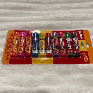 Skittles, M & M’s, Starburst 10 Flavored Lip Balms.